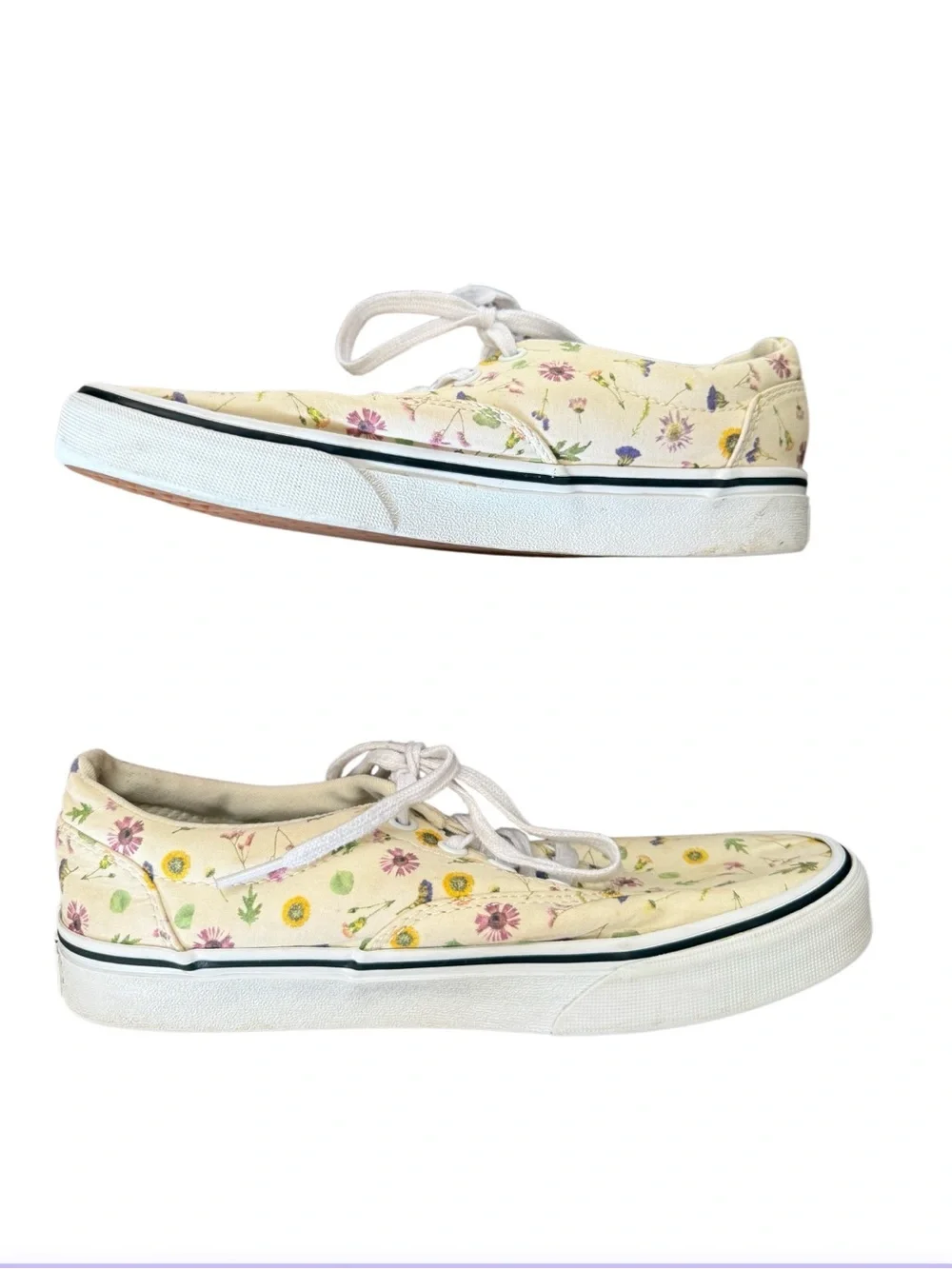 Vans Doheny Pressed Flower Canvas Sneakers with White Laces-Size 7.5